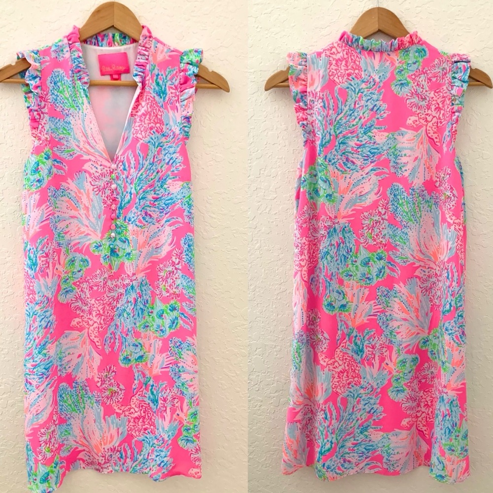 Lilly Pulitzer Ruffle Sleeveless Shift Dress - Picture 3 of 12